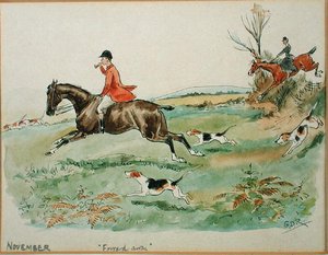 De maand november: Jacht door George Derville Rowlandson