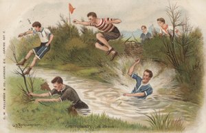 Cross country, een beek door George Derville after Rowlandson