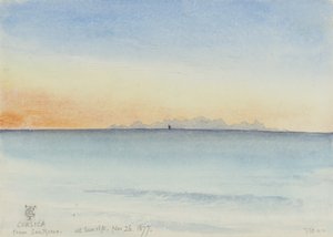 Corsica vanuit San Remo bij zonsopgang, 7.30 uur 26 november 1877