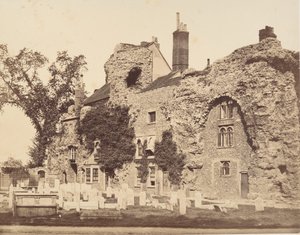 Resten van de abdijkerk, Bury St. Edmunds, 1857 door George Downes