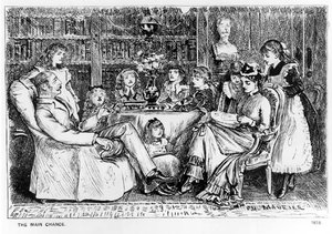 De Hoofdzaak, illustratie uit Punch, 1878 door George du Maurier