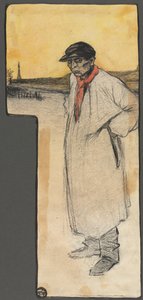 Ontwerp voor een boekillustratie, staande mannelijke figuur door George Dupuis