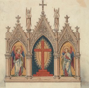 Ontwerpen uitgevoerd voor Jones en Willis, metaal- en houtbewerkers en kerkmeubelfabrikanten uit Birmingham en Londen door George Edmund Street