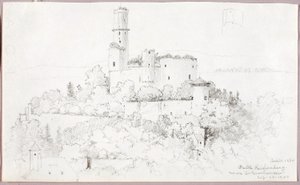 Kasteel Reichenberg, bij St. Goarshausen door George Elbert Burr