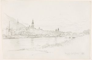 Zonsondergang, Heidelberg door George Elbert Burr