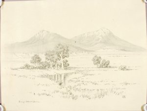 Zonder titel (transfertekening voor Spanish Peaks [nr. 2]) door George Elbert Burr