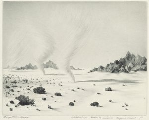 Wervelwinden, dode bergen, Mojave-woestijn, Californië