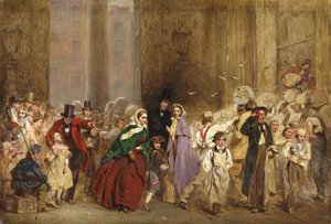 Een Schets voor Het Hoofdpostkantoor, Eén Minuut voor Zes door George Elgar Hicks