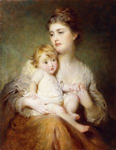 Portret van de hertogin van St. Albans, met haar zoon door George Elgar Hicks