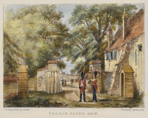 Paleispoorten, Kew, plaat 3 uit Kew Gardens: Een Serie van Vierentwintig Tekeningen op Steen, gegraveerd door Charles Hullmandel (1789-1850) gepubliceerd 1820