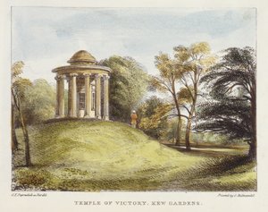 Tempel van de Zon, Arboretum, Kew Gardens, plaat 20 uit Kew Gardens: Een Serie van Vierentwintig Tekeningen op Steen, gegraveerd door Charles Hullmandel (1789-1850) gepubliceerd 1820 door George Ernest after Papendiek