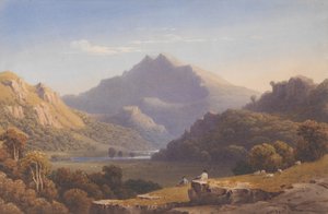 Snowdon vanaf Llyn Nantlle, Noord-Wales, 1832 door George Fennel Robson