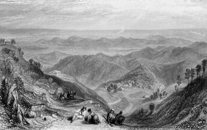 Mussooree en de Dhoon, vanaf Landour door George Francis White