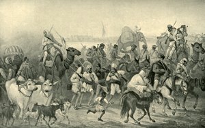 Inheemse hulptroepen haasten zich naar Delhi, c1850s, 1901