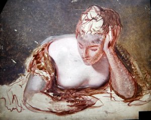 Meisje lezend, ca. 1850 door George Frederic Watts