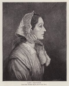 Portret van Emily Tennyson, Lady Tennyson, vrouw van de Engelse Dichter des Vaderlands Alfred, Lord Tennyson door George Frederick (after) Watts