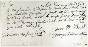 Brief geschreven door Handel, juni 1716 door George Frederick Handel