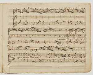 Vieni o caro che senza il suo core, f.7r uit "Aditionall [sic] songs for Rinaldo", c.1717 door George Frederick Handel