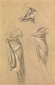 Studies van draperie voor de figuur van de Dood in "Tijd, Dood en Oordeel", 1865-66