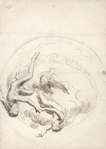 Studie voor een cirkelvormige plafonddecoratie door George Frederick Watts