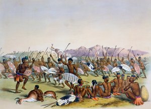 Zulu Jachtdans bij de Engooi Bergen, 1849