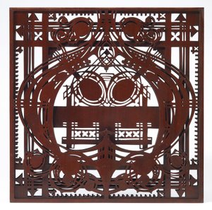 Ornamentenpaneel, van de vrouwenlounge en schrijfkamer, Schlesinger- en Mayer-gebouw, Chicago, Illinois door George Grant & Sullivan Louis Henry (1856 1924) Elmslie