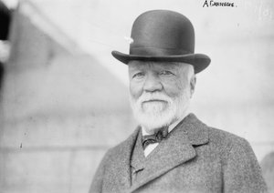 Andrew Carnegie in New York bij terugkeer uit Europa