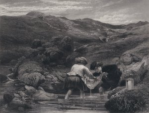 Illustratie voor Auld Lang Syne door Robert Burns (gravure) door George Harvey