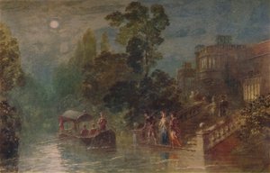 Maanlicht: het Terras, Haddon Hall, 1873, 1935 door George Haydock Dodgson