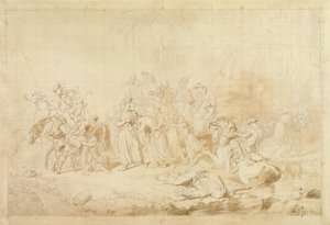 Bandieten van Koerdistan helpen Georgiërs bij het verrassen en ontvoeren van Circassische vrouwen ca. 1827-28 door George Hayter