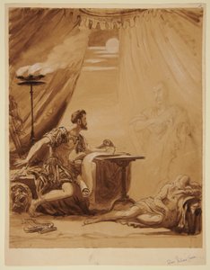Scène uit Shakespeares "Julius Caesar": de geest van Caesar verschijnt aan Brutus door George Hayter