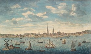 Een Oostelijk Uitzicht op de Stad Philadelphia, in de Provincie Pennsylvania, In Noord-Amerika: genomen vanaf de Jersey Shore door George Heap