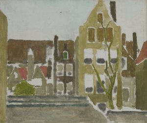 Een groep huizen door George Hendrik Breitner