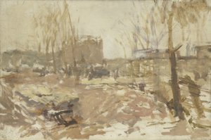 Bouwterrein aan de De Clercqstraat door George Hendrik Breitner