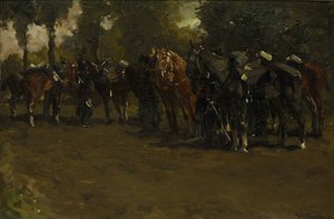 Cavalerie in rust door George Hendrik Breitner