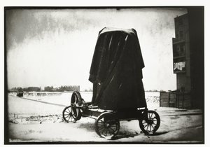Cementmolen in een winterlandschap bij de Overtoom in Amsterdam door George Hendrik Breitner