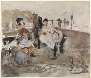 Gezelschap op een boot door George Hendrik Breitner
