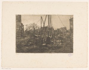 Heiwerk in de Raadhuisstraat in Amsterdam door George Hendrik Breitner