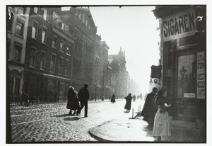 Straatgezicht in Rotterdam door George Hendrik Breitner