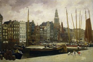 Het Damrak, Amsterdam door George Hendrik Breitner