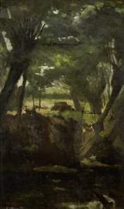 Uitzicht in het bos door George Hendrik Breitner