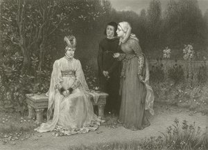 Koningin Isabella en haar dames door George Henry Boughton