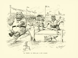 De barrière was niet bestand tegen de schok (litho)