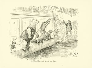 De heer Nourseblanc was zeker van zijn zaak (litho)