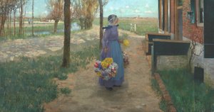 Bloemenmeisje in Nederland, 1887 door George Hitchcock