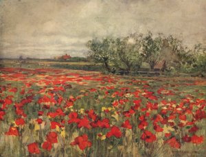 Het klaprozenveld, ca. 1900, ca. 1915 door George Hitchcock