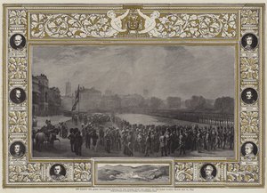Hare Majesteit de Koningin die Medailles uitreikt aan de Helden van de Krimoorlog op de Horse Guards Parade, 21 mei 1855 door George Housman Thomas