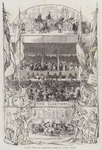 Scènes van de verkiezingen door George Housman Thomas