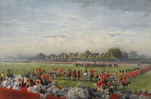 De eerste uitreiking van het VC door koningin Victoria, Hyde Park, 26 juni 1857, gepubliceerd door Henry Graves en Co., 25 juni 1858 door George Housman Thomas