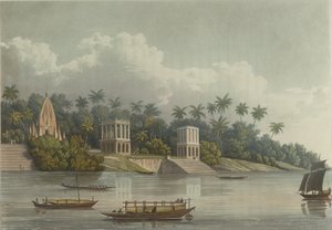 Hindoe Pagodes onder Barrackpore aan de Ganges door George Hunt